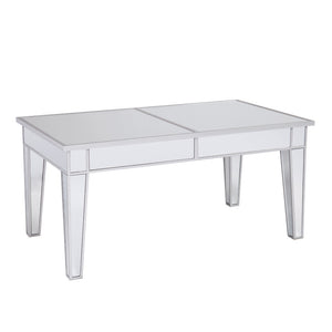 Well- Designed mirrored cocktail table, Silver