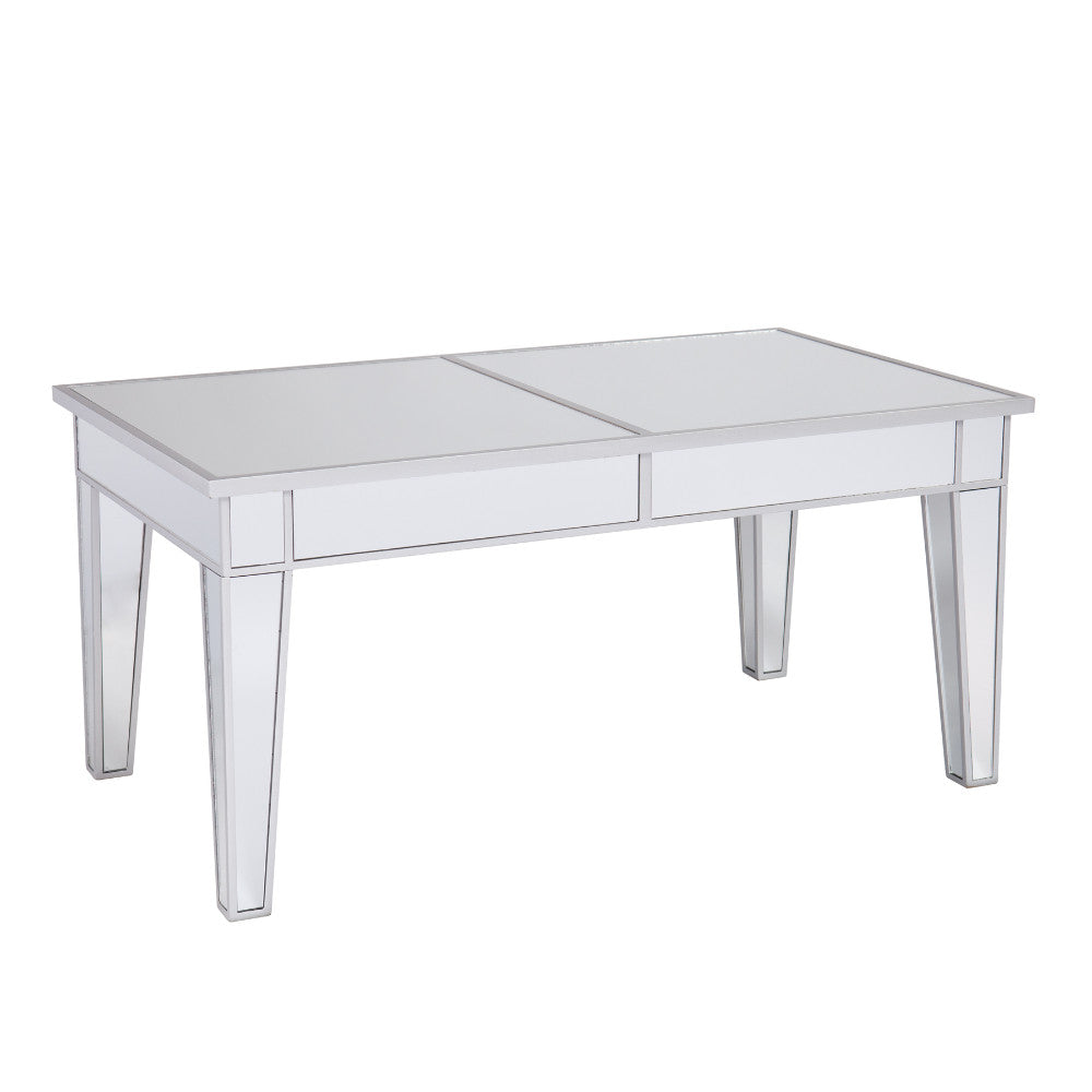 Well- Designed mirrored cocktail table, Silver