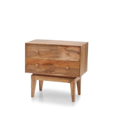 unique mango wood side board with 2 drawers, brown