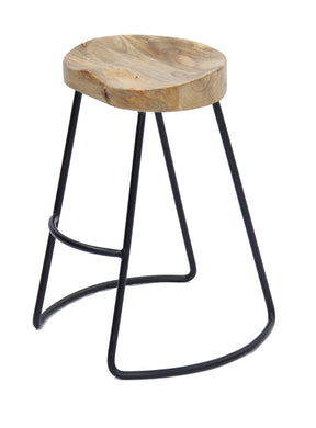 The Urban Port Brand Classy Wooden Barstool With Iron Legs (Long)