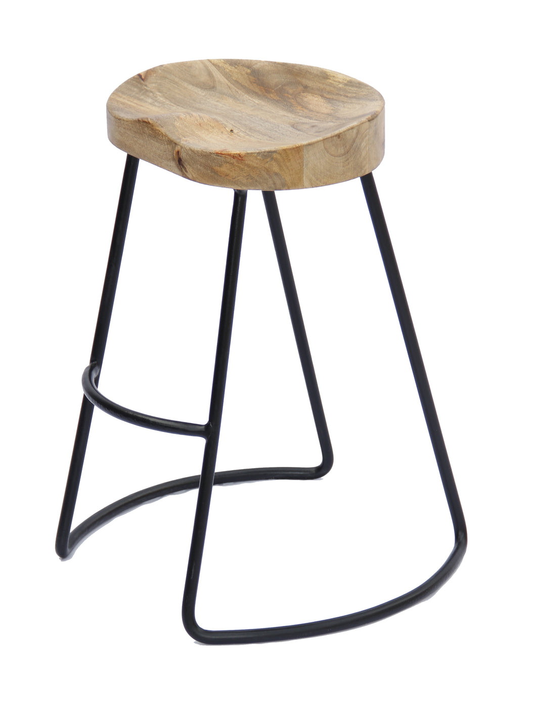 The Urban Port Brand Classy Wooden Barstool With Iron Legs (Long)
