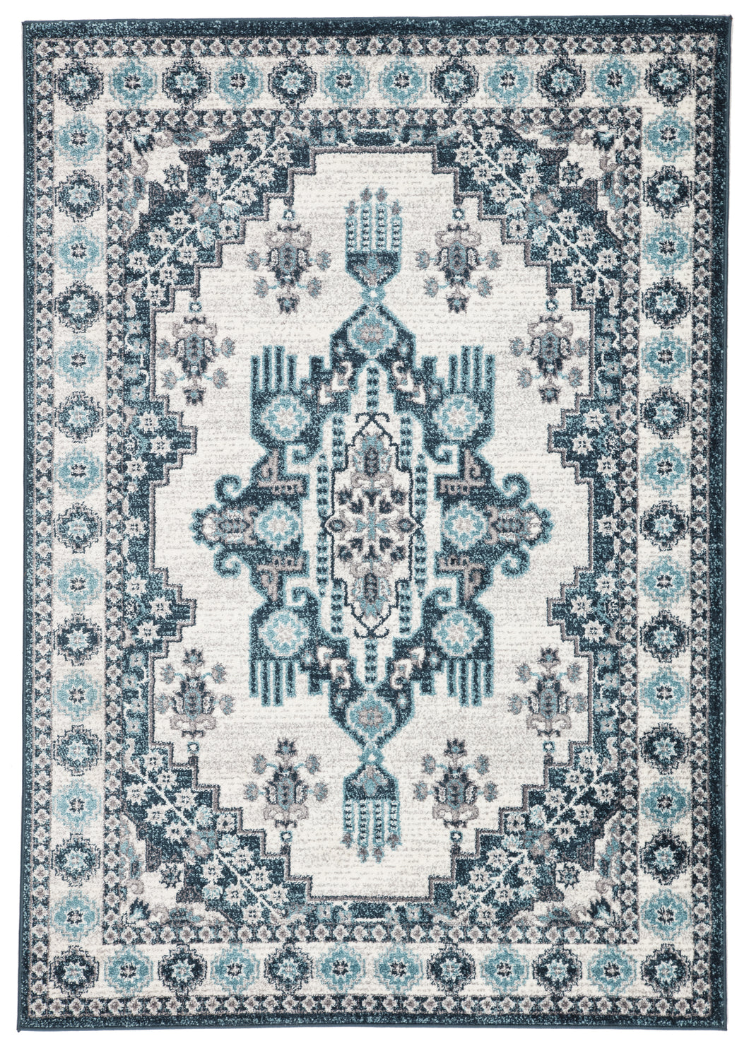 Jaipur Living Haverhill Medallion Turquoise/ White Area Rug (7'10
