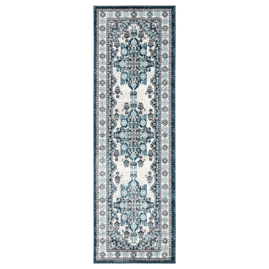 Jaipur Living Haverhill Medallion Turquoise/ White Runner Rug (2'7