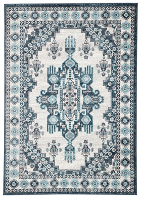 Jaipur Living Haverhill Medallion Turquoise/ White Area Rug (4'3