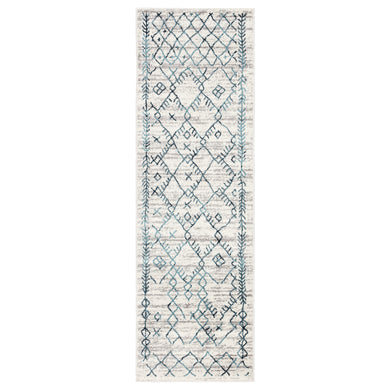 Jaipur Living Copeland Trellis White/ Teal Runner Rug (2'7