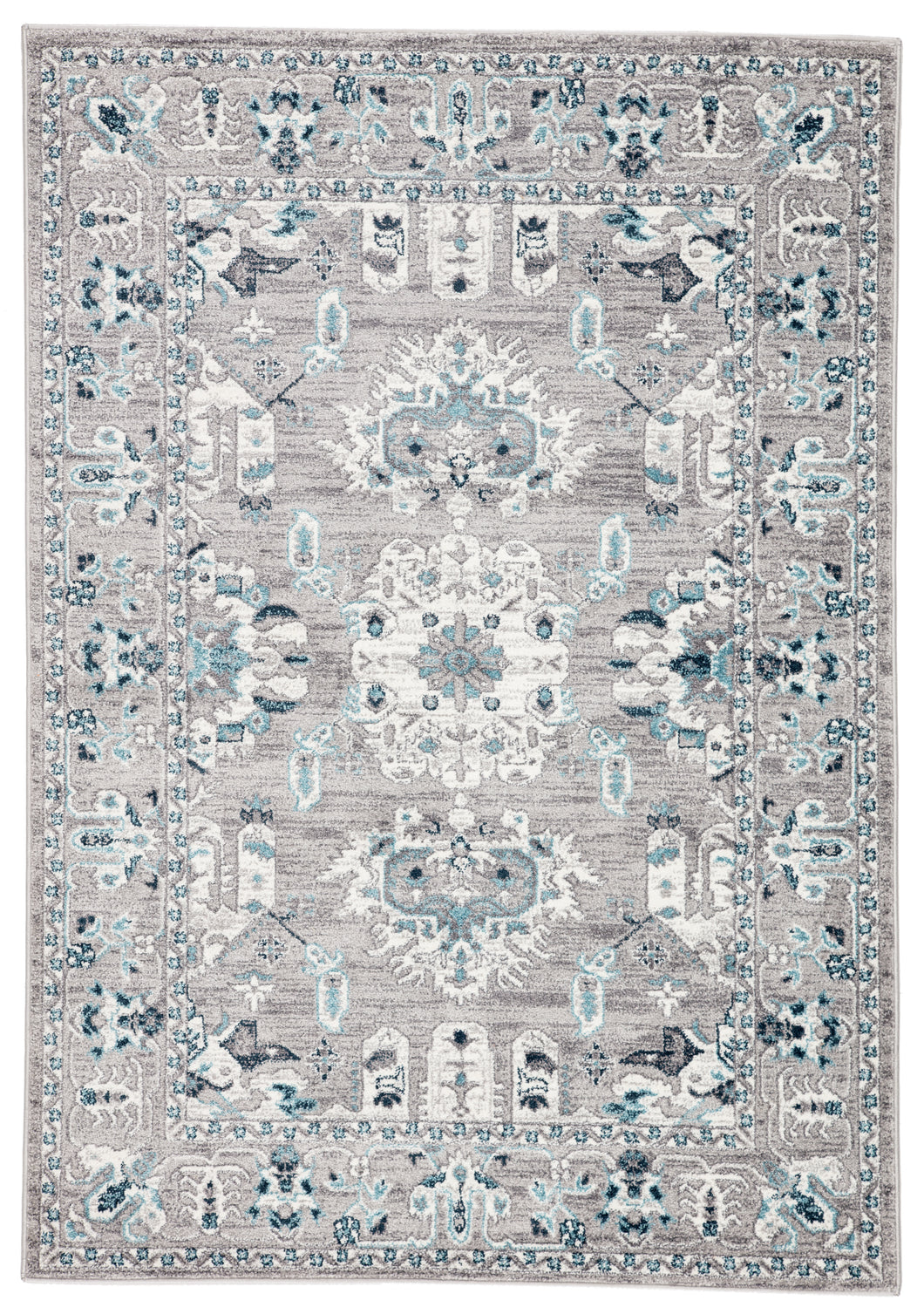 Jaipur Living Lyme Medallion Light Gray/ Turquoise Area Rug (7'10