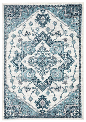 Jaipur Living Lebanon Medallion Turquoise/ White Area Rug (4'3
