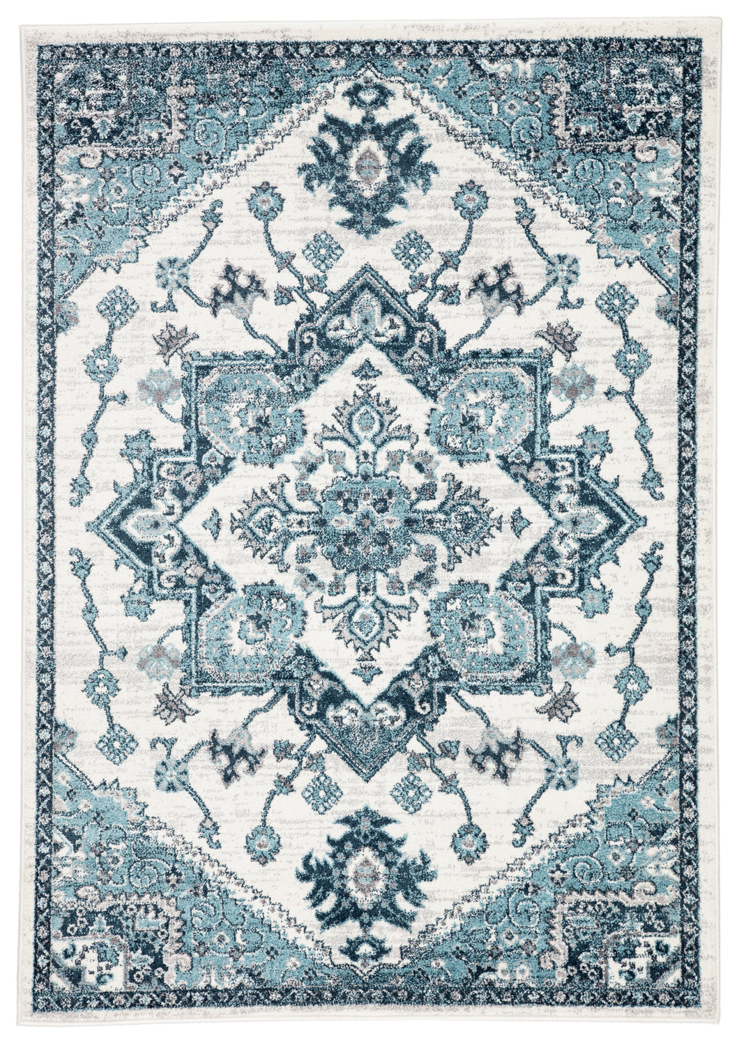 Jaipur Living Lebanon Medallion Turquoise/ White Area Rug (7'10