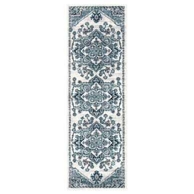 Jaipur Living Lebanon Medallion Turquoise/ White Runner Rug (2'7