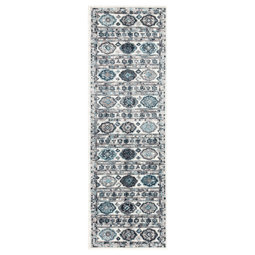Jaipur Living Bradford Geometric White/ Gray Runner Rug (2'7