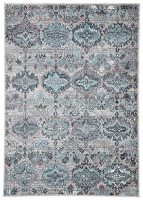 Jaipur Living Carney Ikat Gray/ Turquoise Area Rug (8'10
