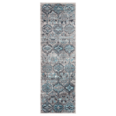 Jaipur Living Carney Ikat Gray/ Turquoise Runner Rug (2'7