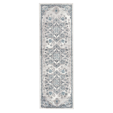Jaipur Living Lebanon Medallion White/ Light Gray Runner Rug (2'7