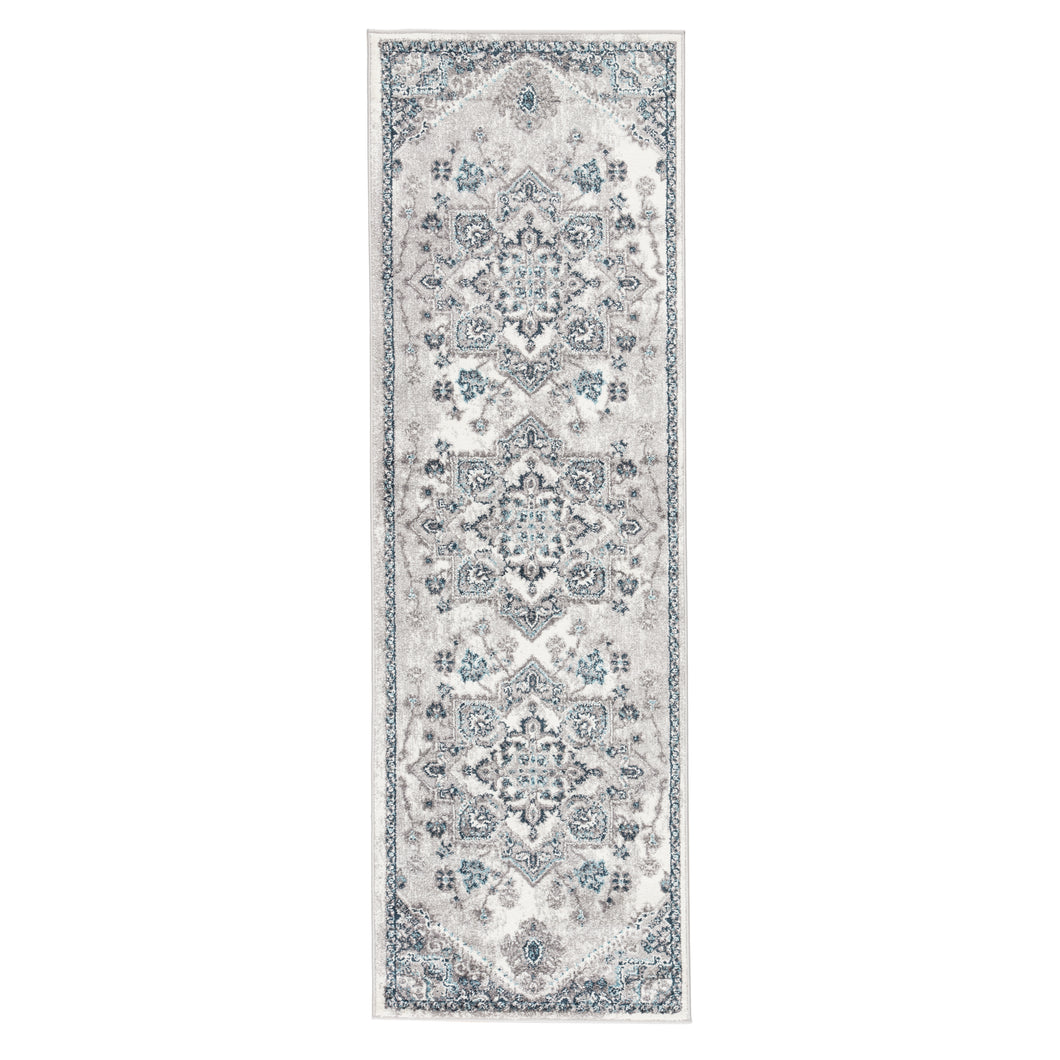 Jaipur Living Lebanon Medallion White/ Light Gray Runner Rug (2'7