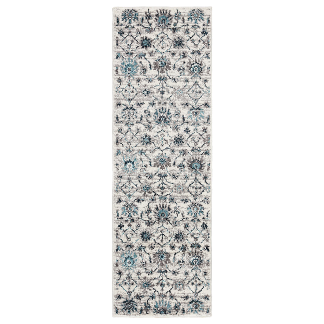 Jaipur Living Colburn Medallion White/ Teal Runner Rug (2'7