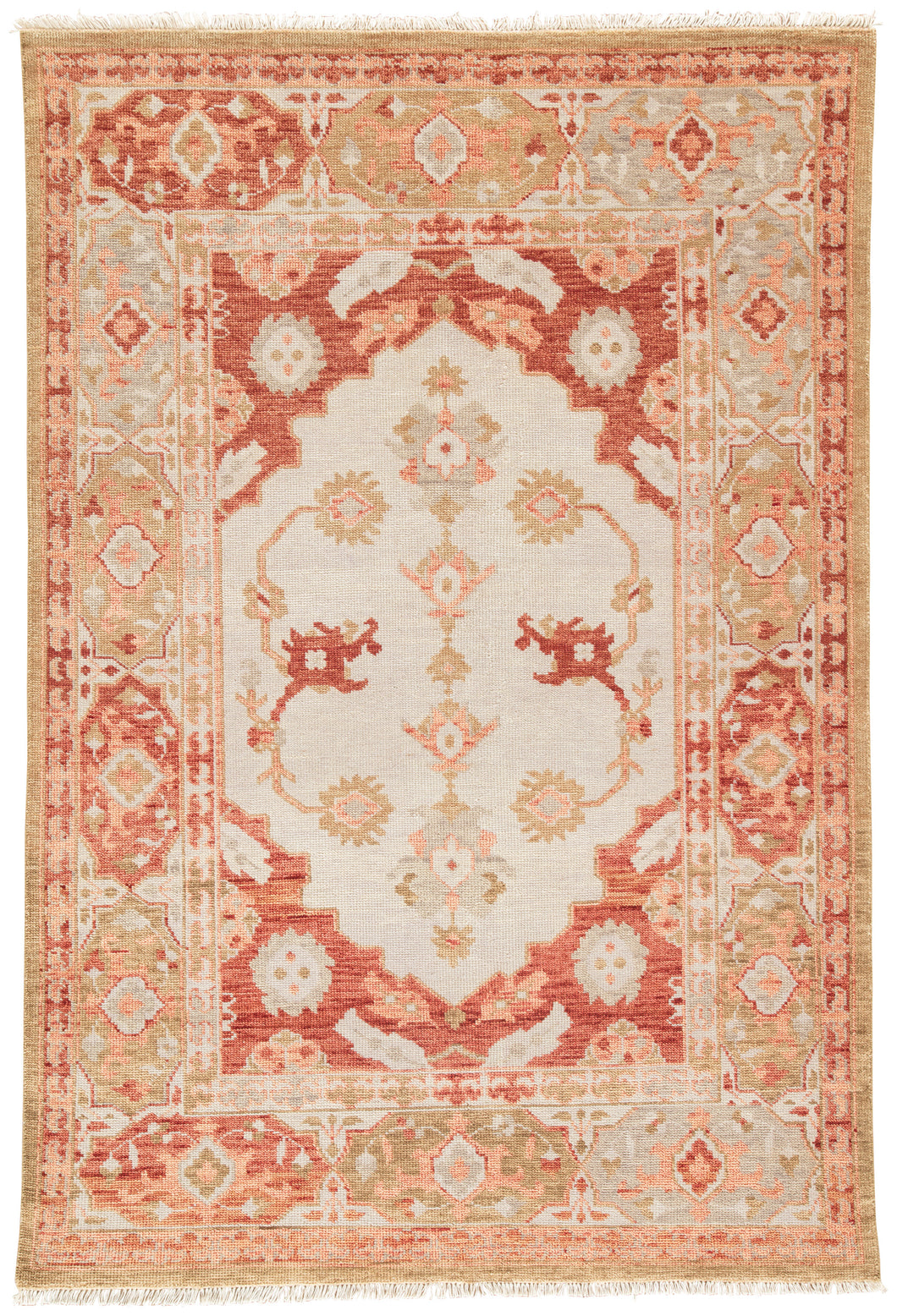 Artemis by Jaipur Living Azra Hand-Knotted Floral Red/ Tan Area Rug (10'X14')