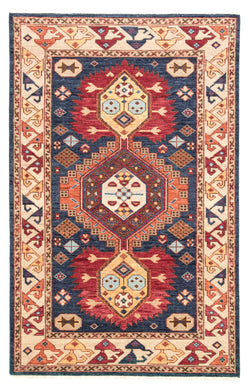 Artemis by Jaipur Living Karter Hand-Knotted Medallion Blue/ Red Area Rug (9'X12')