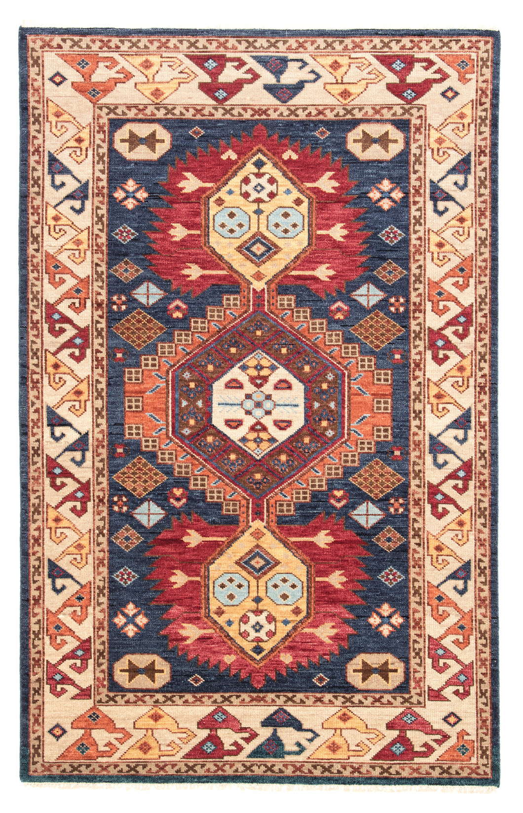 Artemis by Jaipur Living Karter Hand-Knotted Medallion Blue/ Red Area Rug (9'X12')
