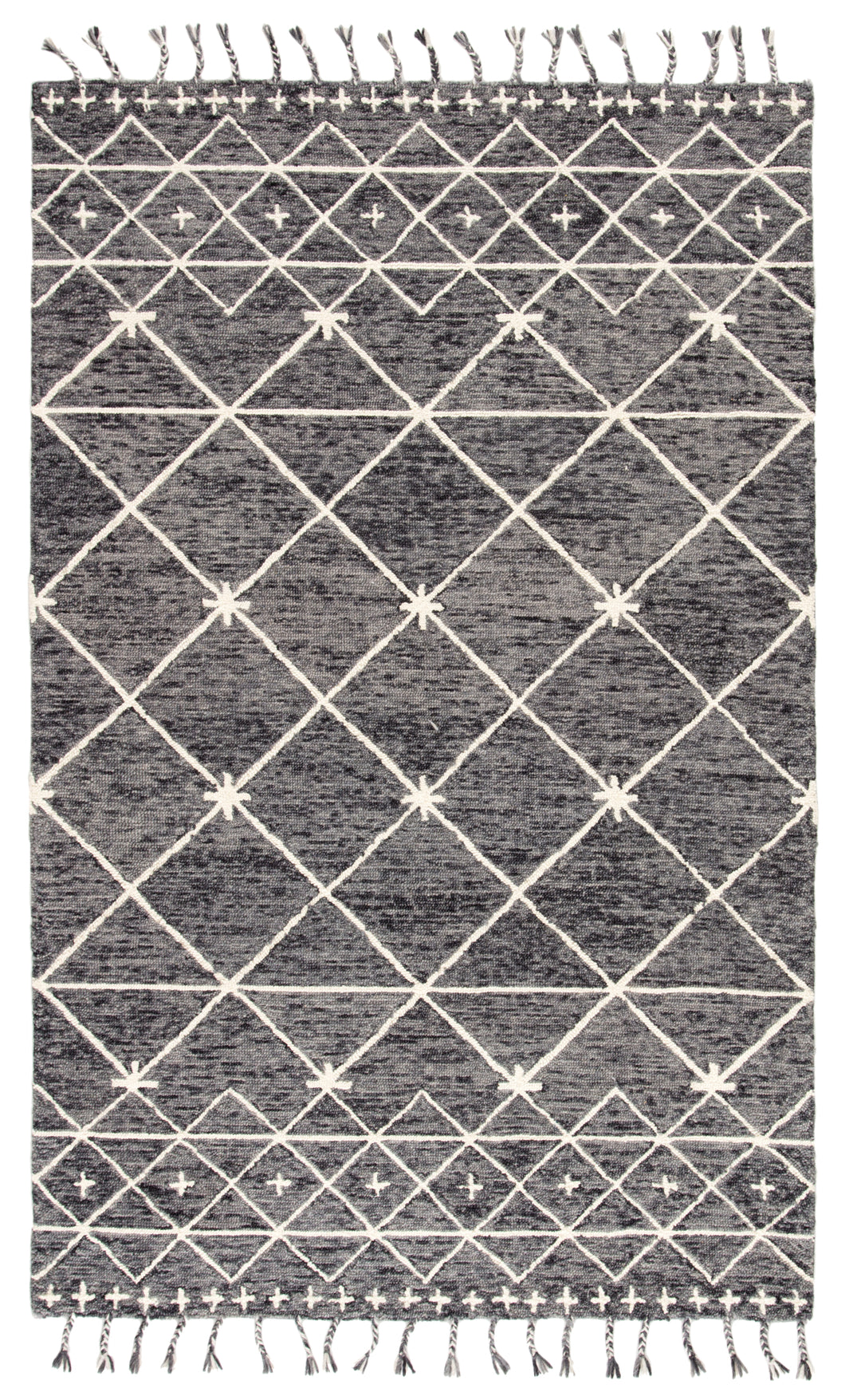 Nikki Chu by Jaipur Living Rhea Handmade Trellis Gray/ Ivory Area Rug (8'X10')