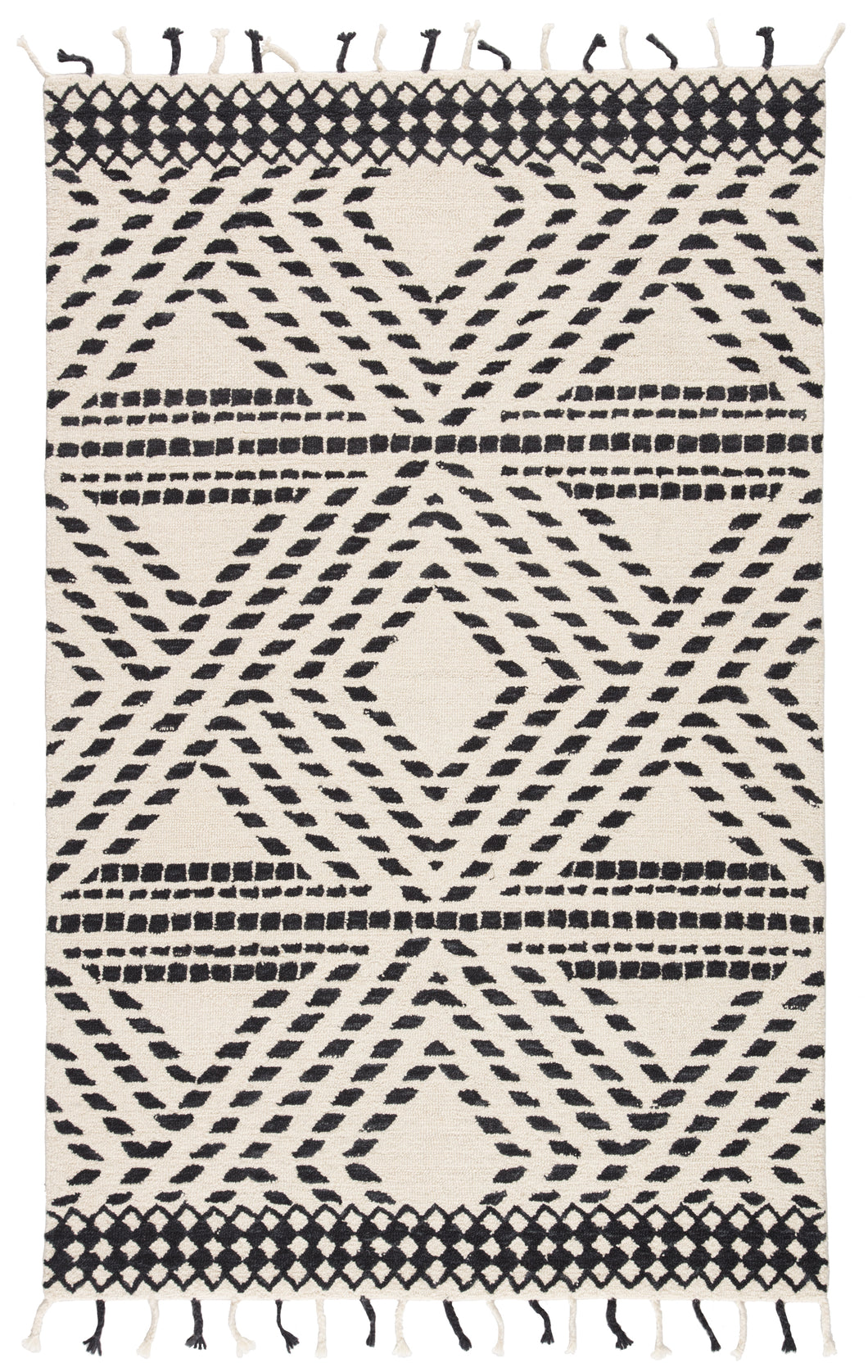 Nikki Chu by Jaipur Living Roka Handmade Trellis Ivory/ Black Area Rug (5'X8')
