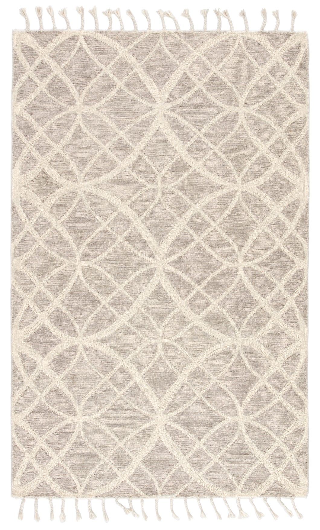 Nikki Chu by Jaipur Living Tegan Handmade Trellis Ivory/ Gray Area Rug (5'X8')