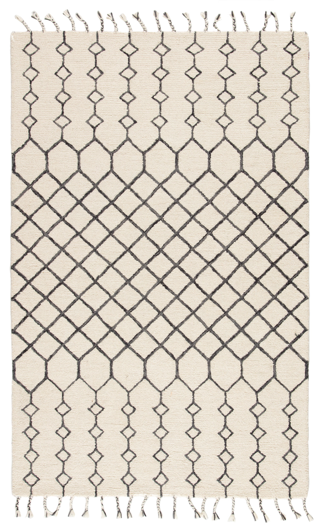 Nikki Chu by Jaipur Living Garnet Handmade Trellis Ivory/ Black Area Rug (9'X12')