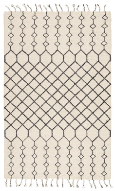 Nikki Chu by Jaipur Living Garnet Handmade Trellis Ivory/ Black Area Rug (8'X10')