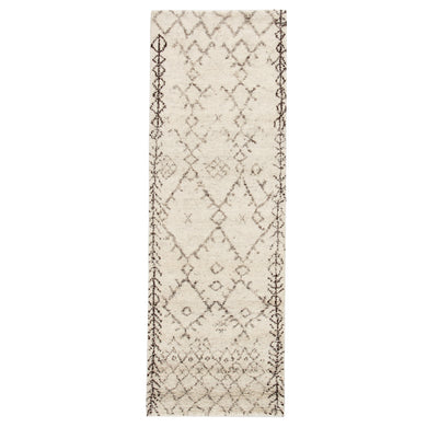 Jaipur Living Zola Hand-Knotted Geometric Ivory/ Brown Runner Rug (2'6