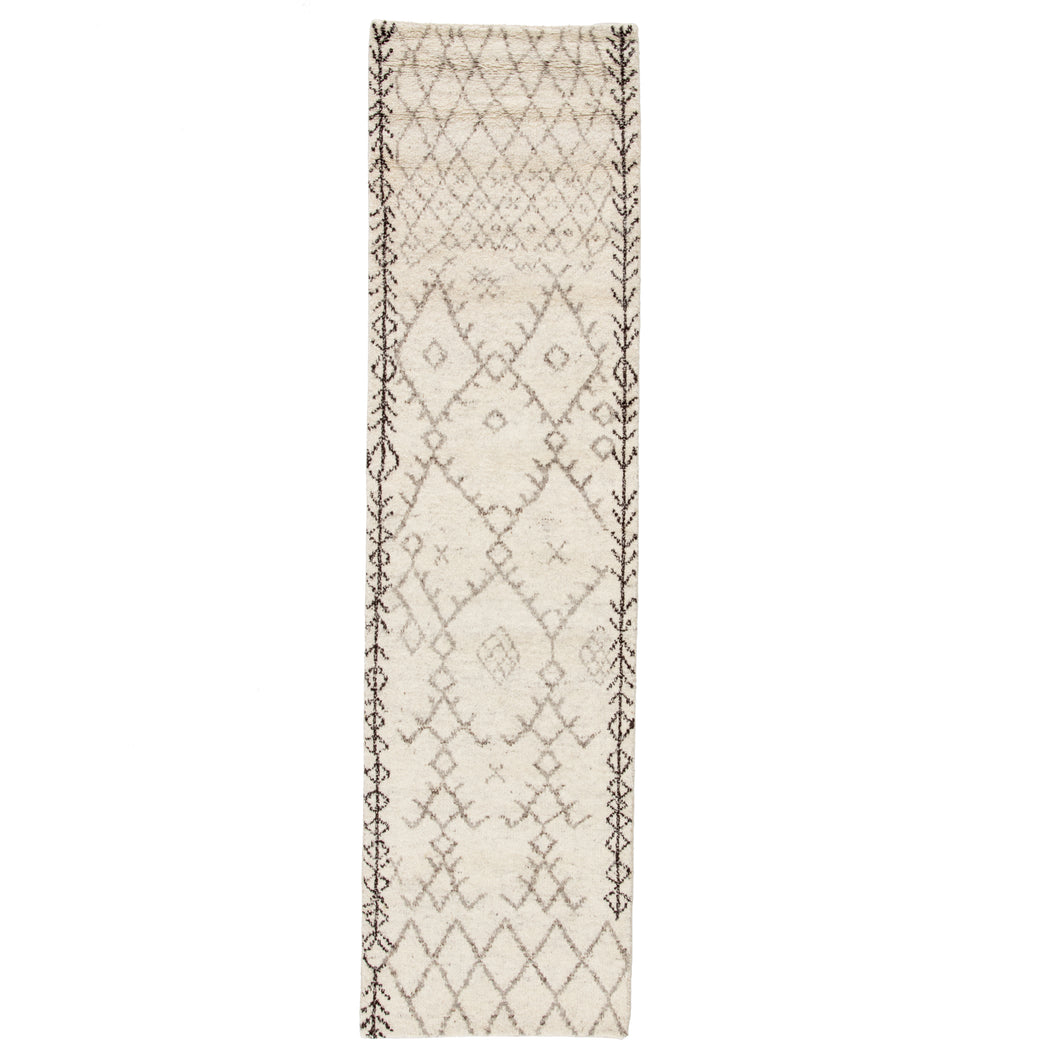 Jaipur Living Zola Hand-Knotted Geometric Ivory/ Brown Runner Rug (2'6