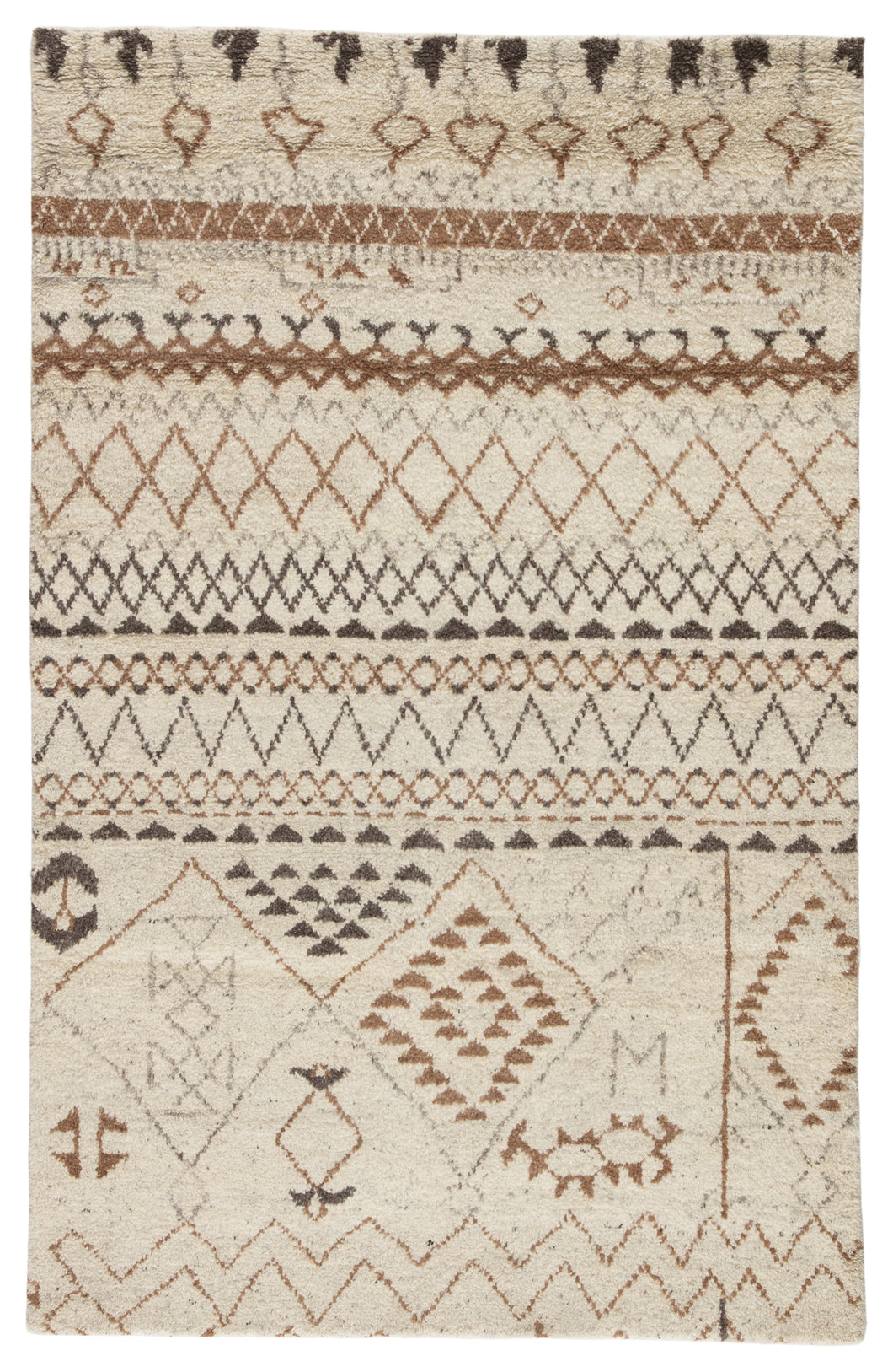 Jaipur Living Zamunda Hand-Knotted Geometric Cream/ Brown Area Rug (2'X3')