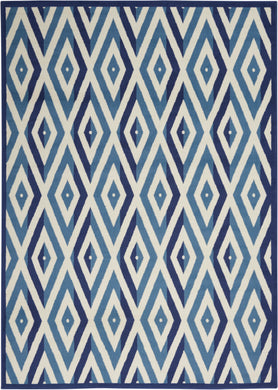 Nourison Grafix GRF18 Blue and White 5'x7'  Area Rug