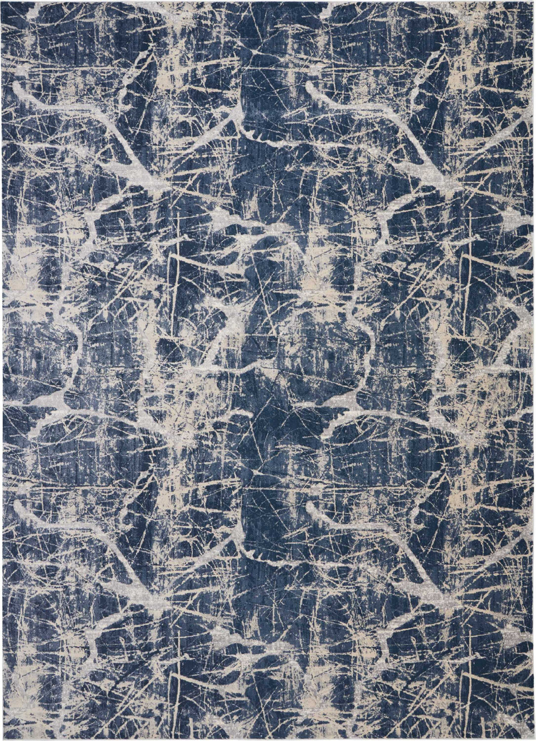 kathy ireland Home Heritage KI356 Beige and Blue 9'x13' Oversized  Rug