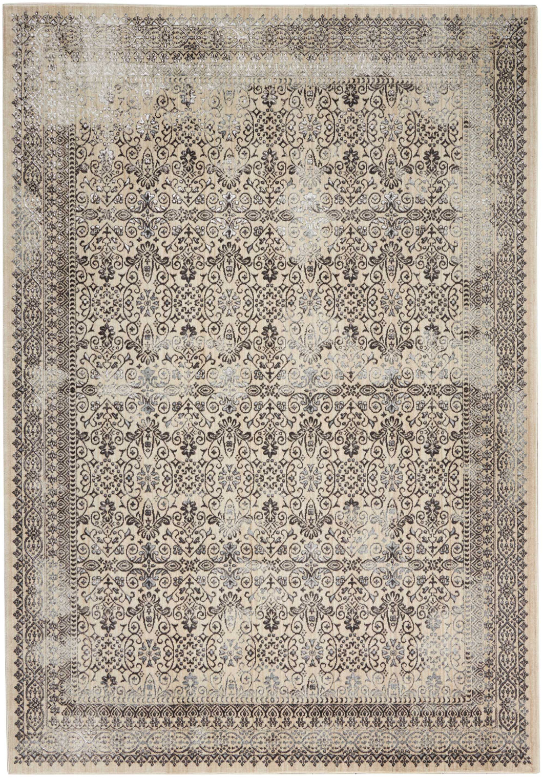 kathy ireland Home Silver Screen KI342 Ivory White 7'x10' Large  Rug