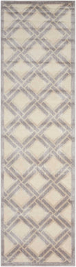 Nourison Graphic Illusions GIL21 White and Grey 8' Runner  Hallway Rug