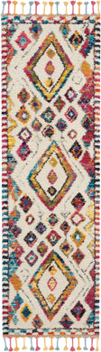 Nourison Nomad NMD02 White Multicolor 6' Runner  Hallway Rug