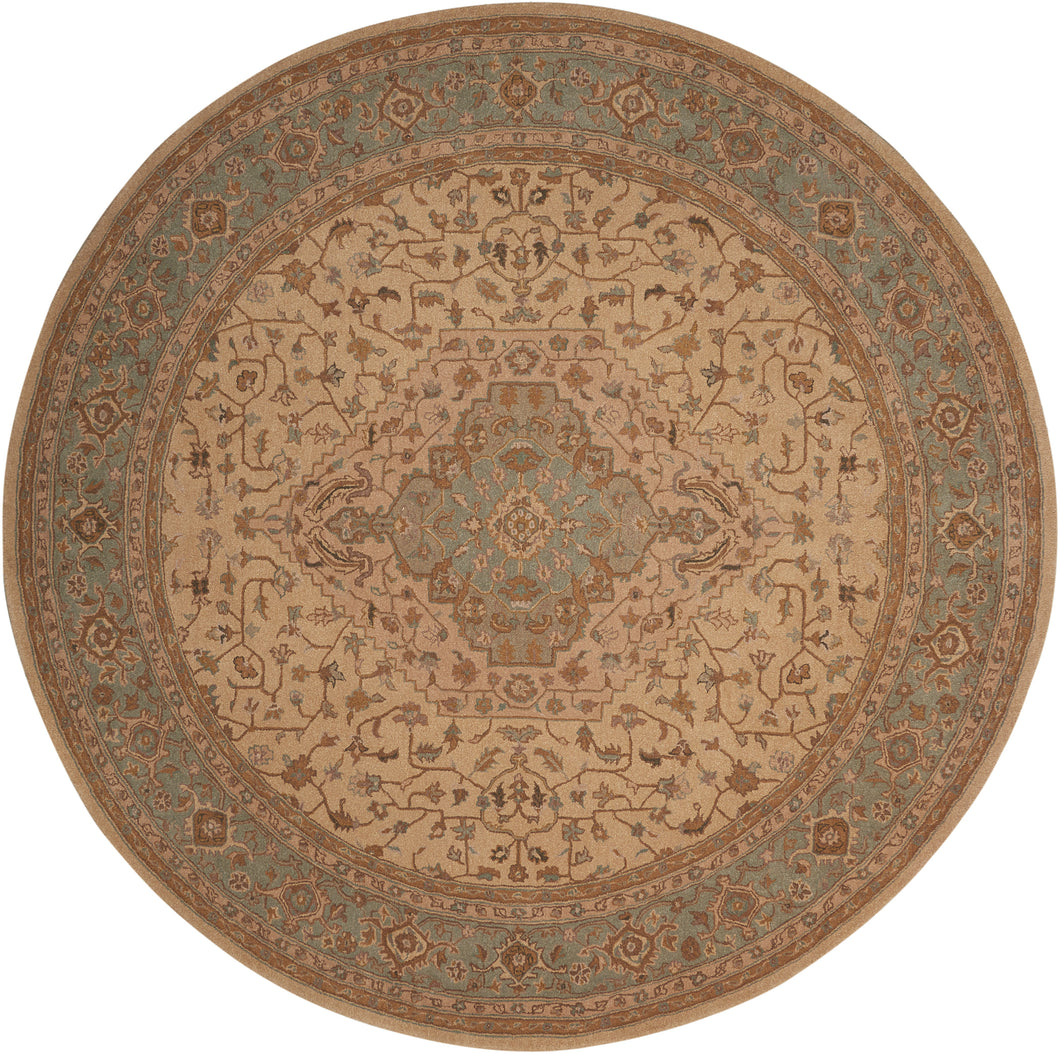 Nourison Heritage Hall HE21 Beige 9' Round   Rug