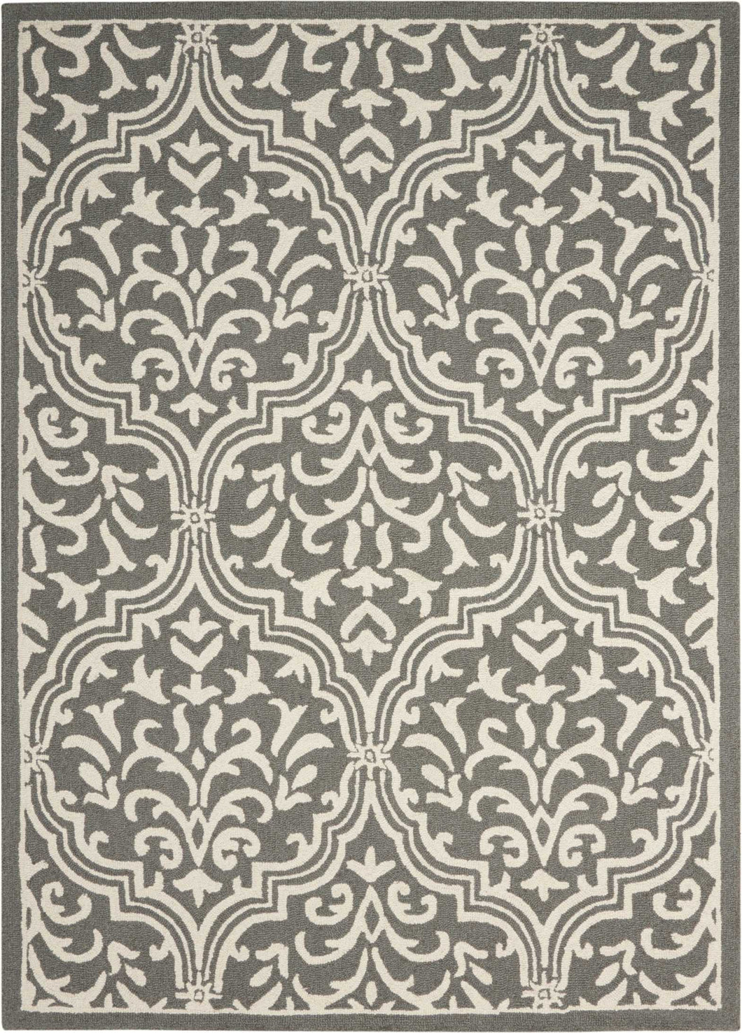 Nourison Linear LIN20 Grey 8' Runner  Hallway Rug