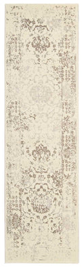 Michael Amini Glistening Nights MA510 White 8' Runner  Hallway Rug