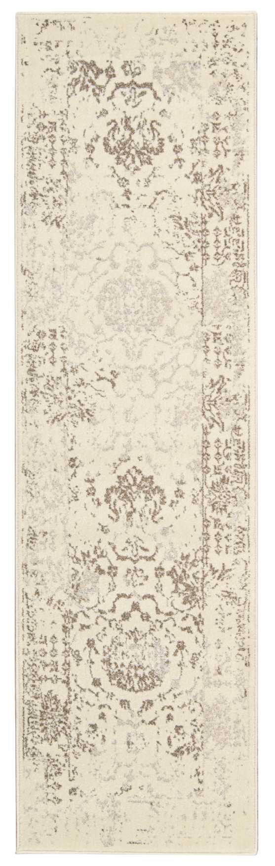 Michael Amini Glistening Nights MA510 White 8' Runner  Hallway Rug