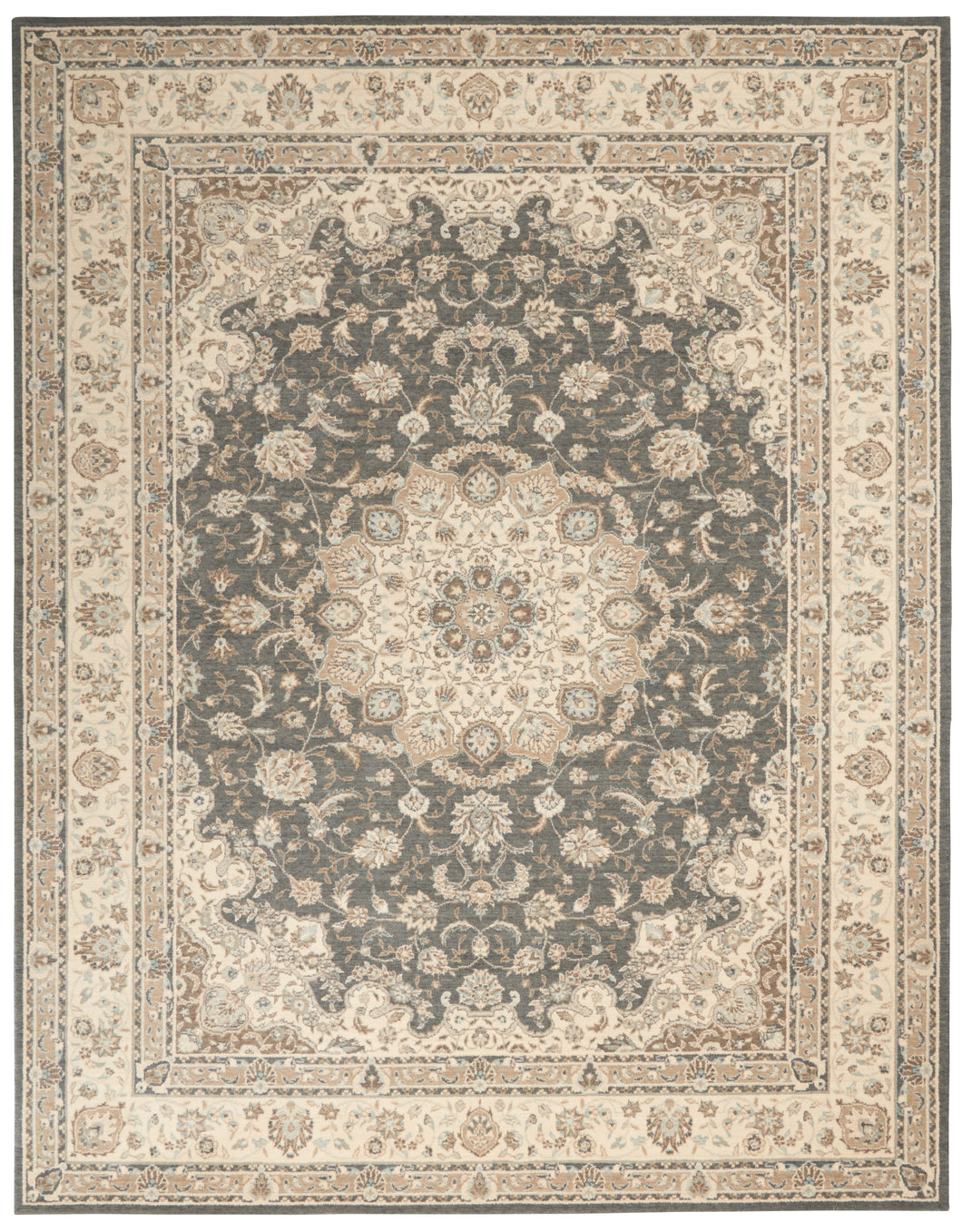 Nourison Living Treasures 8' x 11'  Grey and Ivory    Area Rug
