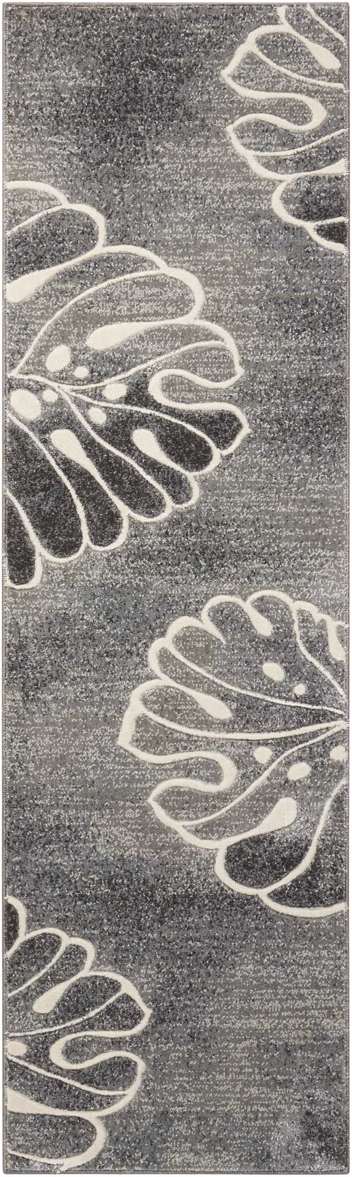 Nourison Maxell MAE04 Grey 8' Runner  Hallway Rug