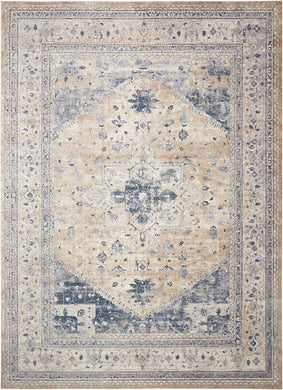 kathy ireland Home Malta MAI02 Beige and Blue 8'x11'   Rug