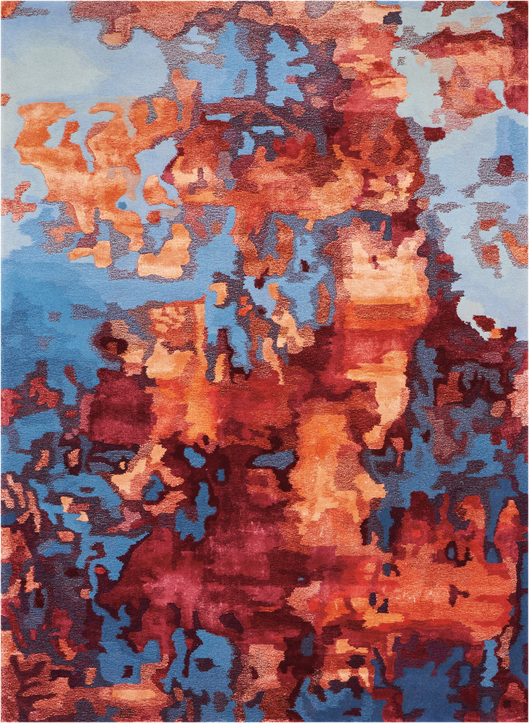 Nourison Prismatic 6'x8' Blue Flame Painterly Area Rug