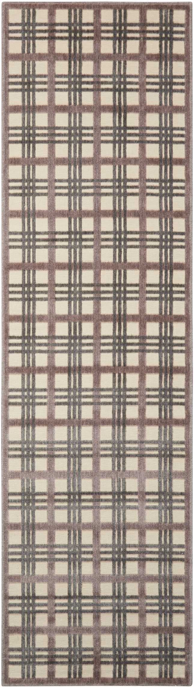 Nourison Graphic Illusions GIL20 Grey 8' Runner  Hallway Rug