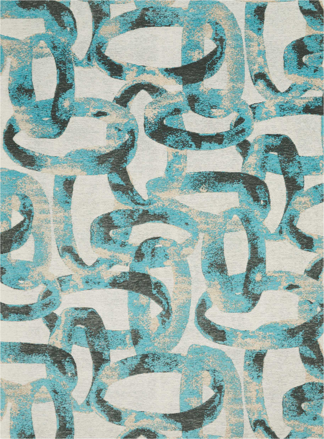 Studio NYC Organic Modern OM004 Turquoise Blue and Grey 5'x7' Contemporary Area Rug