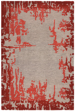 Nourison Symmetry SMM02 Ivory and Red 5'x8'  Area Rug