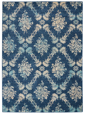 Nourison Tranquil TRA09 Navy Blue 6'x9' Vintage Area Rug