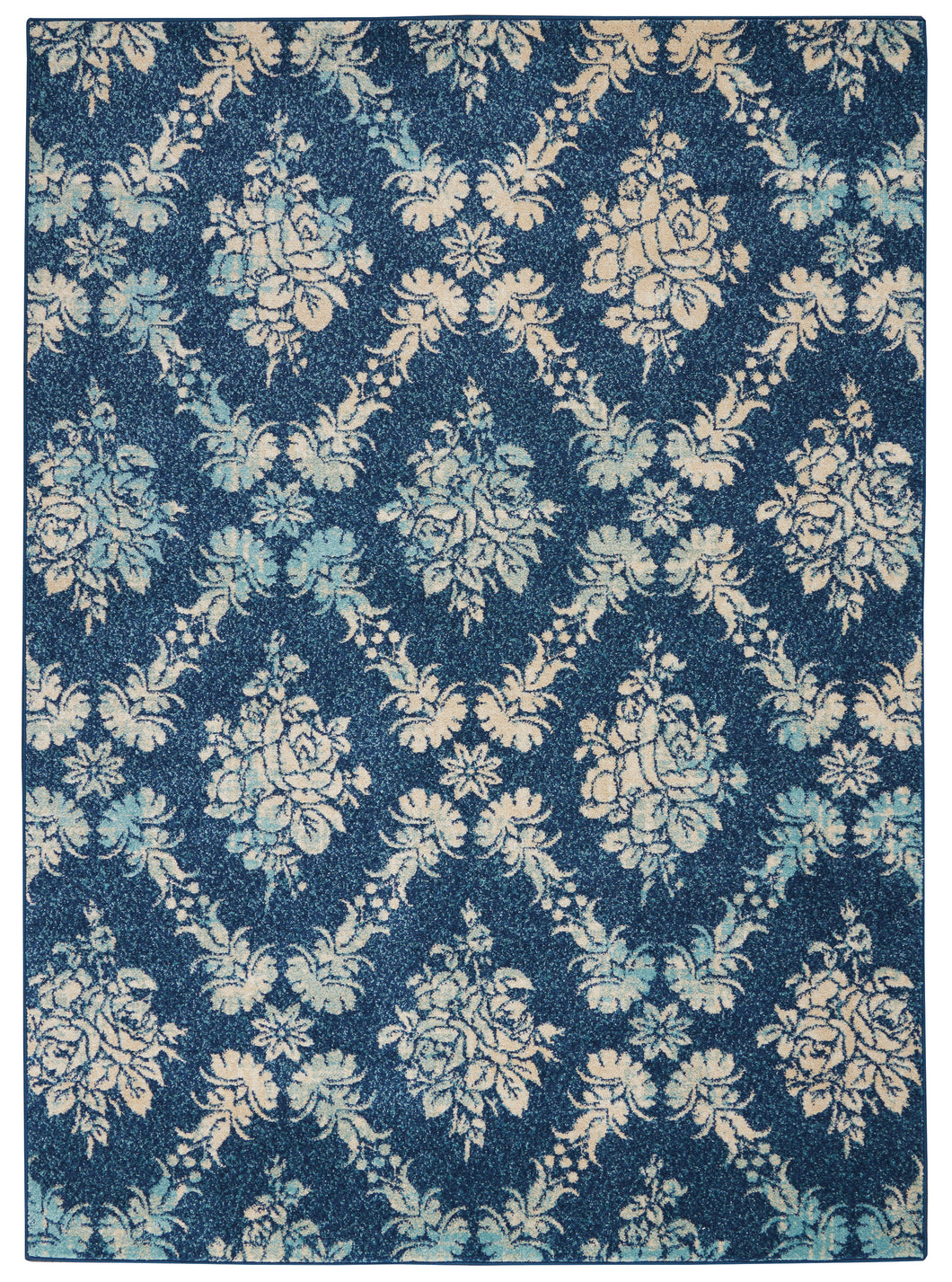 Nourison Tranquil TRA09 Navy Blue 6'x9' Vintage Area Rug
