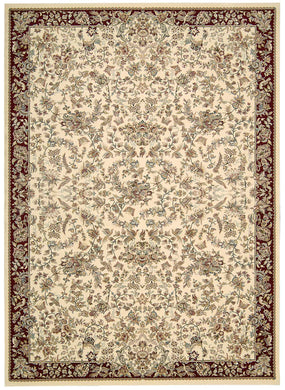 kathy ireland Home Antiquities ANT07 White and Red 4'x6'  Area Rug