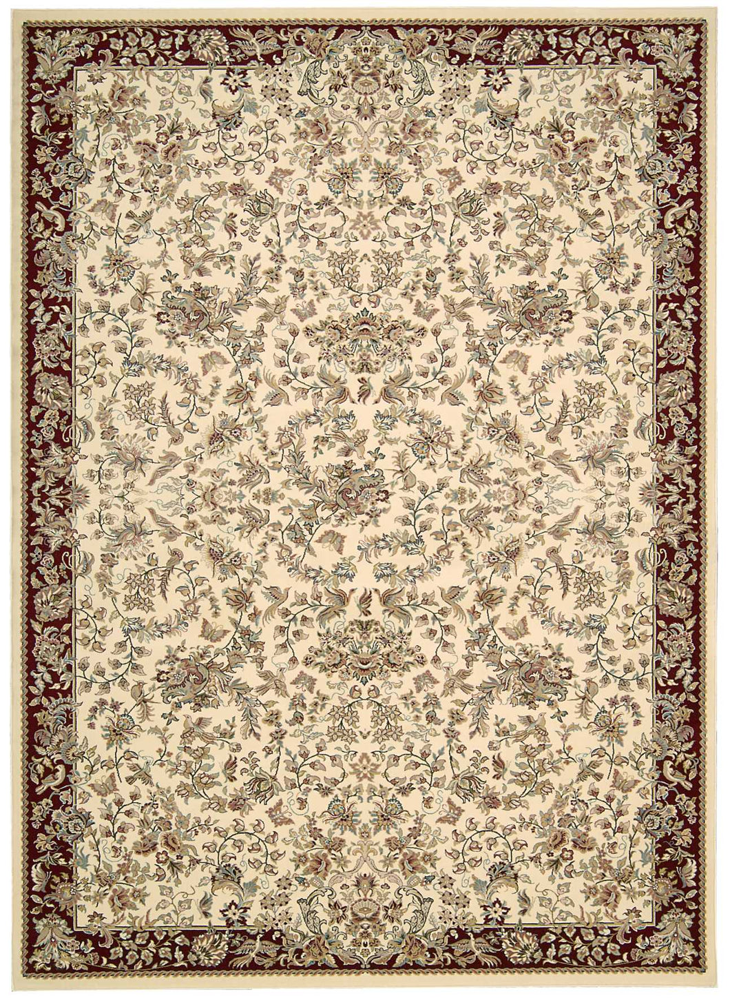 kathy ireland Home Antiquities ANT07 White and Red 4'x6'  Area Rug